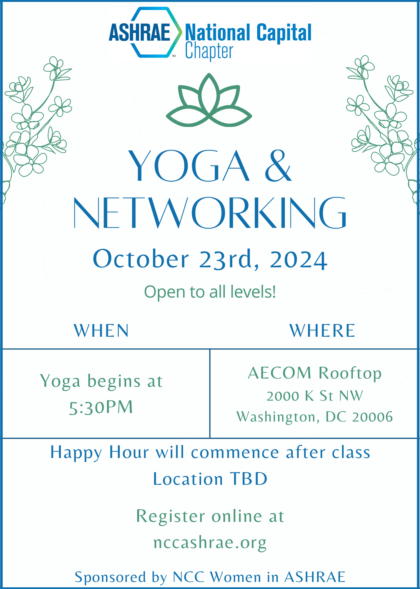 yoga & networking flyer